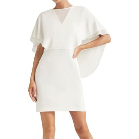 Halston Heritage Cape Sleeve Cocktail 
